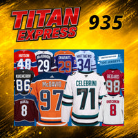 HOCKEY TITAN EXPRESS #935 PLAYER X TRADING JERSEY BOX
