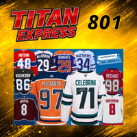 HOCKEY TITAN EXPRESS #801 PLAYER X TRADING JERSEY BOX