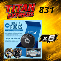 HOCKEY TITAN EXPRESS #831 PLAYER X TRADING PUCKS 2024-25 EDITION (6 BOXES)