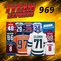 HOCKEY TITAN EXPRESS #969 PLAYER X TRADING JERSEY BOX